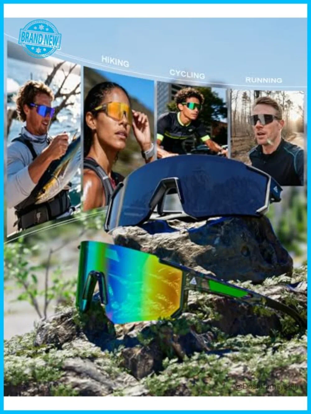 Polarized Sports Sunglasses UV400 Wrap Around for Cycling Running Men Women